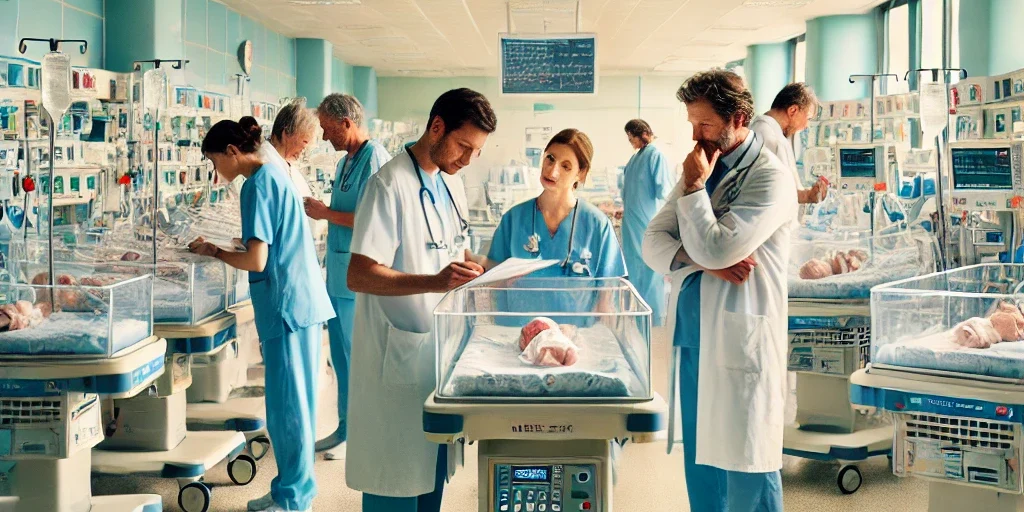 DALL·E 2024-07-09 11.59.19 – A hospital pediatric ward in Veneto, Italy, focusing on the prevention of bronchiolitis in newborns. The scene shows a neonatal intensive care unit wi